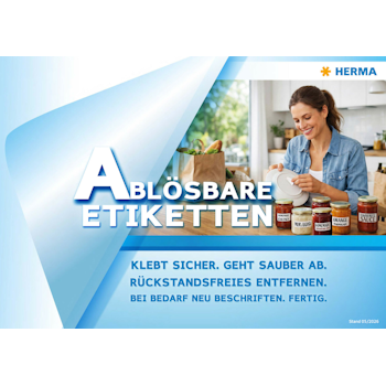 Ablösbare Etiketten, die zuverlässig haften und sich rückstandslos entfernen lassen. Perfekt zum Beschriften von Gläsern und anderen Behältern.