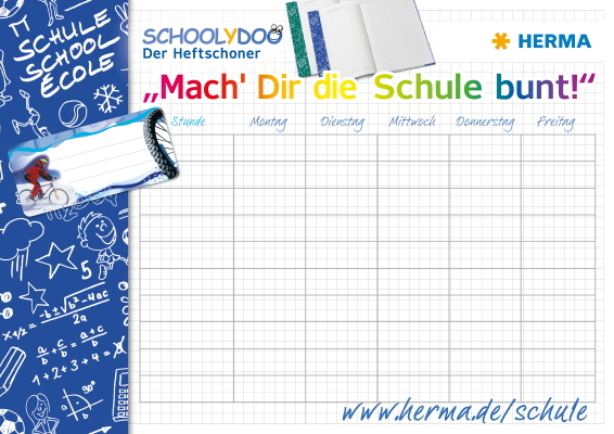 Stundenplan mit blauer Umrandung