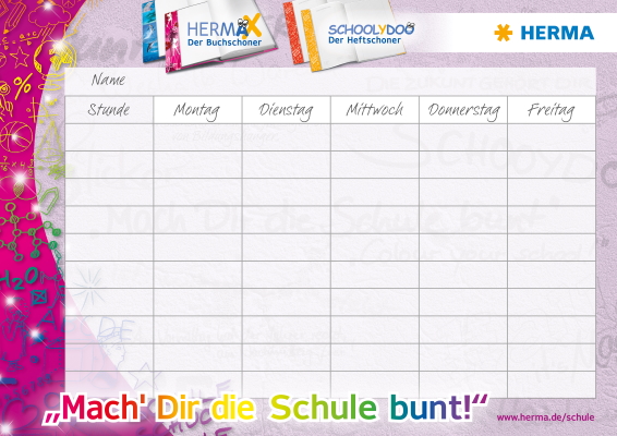 Stundenplan mit lila Rahmen
