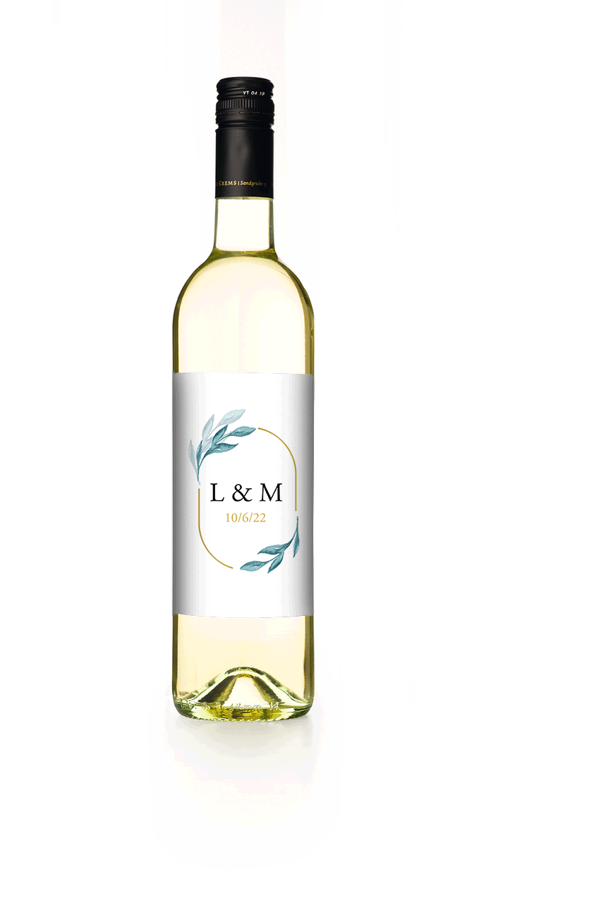 Flasche mit verschiedenen Etikettendesigns