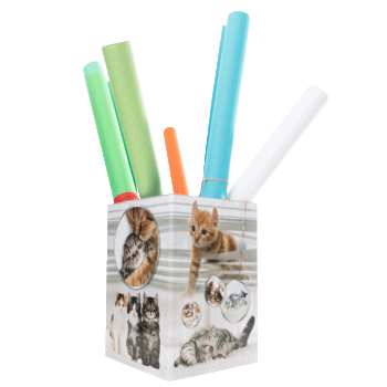 Papierkorb mit Katzenmotiv