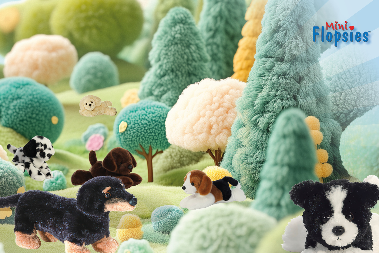 Verschiedene Plüschhunde auf der Wiese" 

This phrase is already in German and does not require translation. It means "Various plush dogs on the meadow." If you would like any adjustments or a different phrasing, please let me know!