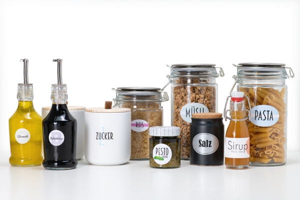 Etiketten für Küchenprodukte gestalten und drucken