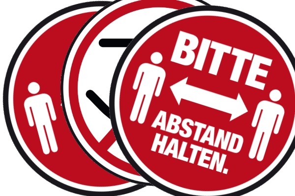 Abstand halten Aufkleber