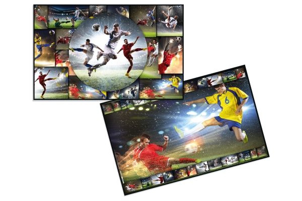 Schreibtischunterlage mit Fußballmotiv
