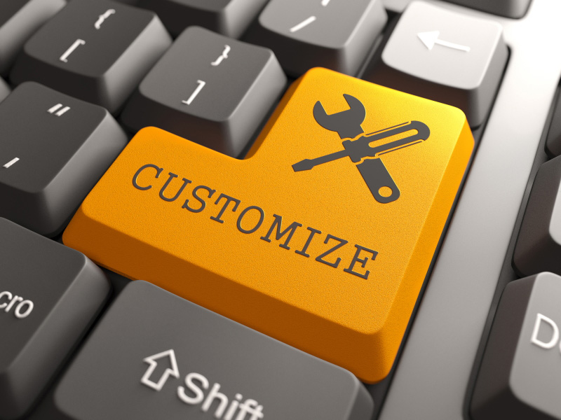 Icon Sonderanfertigung, Taste Customize auf Tastatur