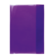 Lila Kunststoffmappe mit glatter Oberfläche, geeignet für die Aufbewahrung von Dokumenten oder Notizen.