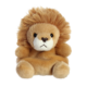 Plüschlöwe mit braunem Fell und einer auffälligen Mähne, sitzt mit einem neutralen Ausdruck.