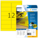 Gelbe Signal-Etiketten mit der Nummer 12, verpackt in einer stabilen Hülle, geeignet für verschiedene Anwendungen.