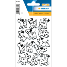 Aufkleber mit verschiedenen Dalmatiner-Hunden in schwarz-weiß, in unterschiedlichen Posen und Größen.