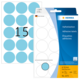 Blaues Haftetiketten-Set mit 32 runden, selbstklebenden Etiketten (Durchmesser 32 mm) und der Nummer 15 auf einem Etikett.
