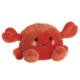 Rotes, kuscheliges Krabbenplüschtier mit lächelndem Gesicht und runden Körperformen.