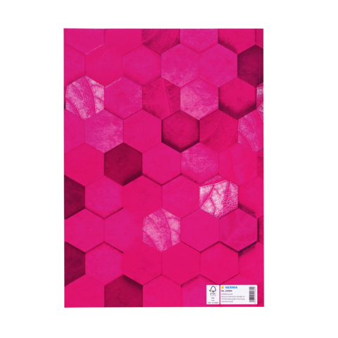 Sechseckige Muster in verschiedenen Pinktönen auf einer glatten Oberfläche.