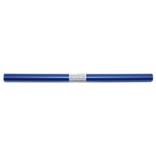 Blauer Stift mit einer weißen Beschriftung in der Mitte, auf einem neutralen Hintergrund.