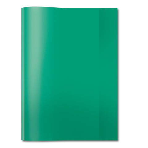Grüner Ordner mit glatter Oberfläche, geschlossen und ohne sichtbare Inhalte.