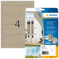 Ordneretiketten aus Silphie-Papier, 126 x 61 mm, Packung mit 80 Etiketten, geeignet für Aktenordner.
