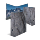 Ordner mit einem Design, das Felsen und Berge darstellt, geöffnet und von vorne und hinten sichtbar.