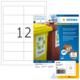 Wetterfeste Etiketten von Herma, Packung mit 480 Etiketten, zeigt Recycling-Symbole und die Nummer 12.