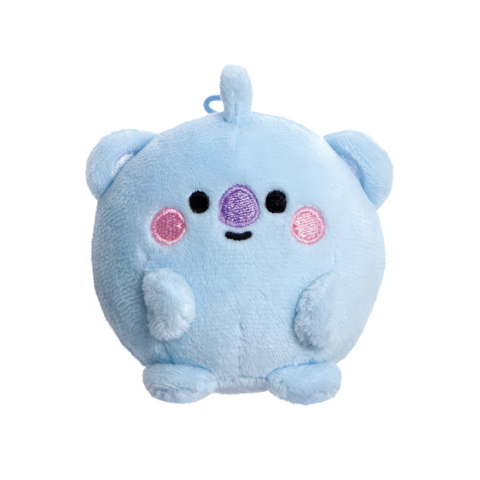 Kuscheliger, runder, blauer Koala mit einem freundlichen Gesicht, rosa Wangen und einer kleinen Anhängerschlaufe oben.