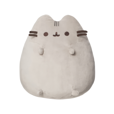 Kuschelkissen in Form einer Katze mit einem runden, weichen Körper und einem freundlichen Gesichtsausdruck.