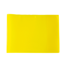 Ein leuchtend gelbes Blatt aus Kunststoff, glatt und ohne Text oder Muster.