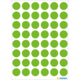 Grüne runde Aufkleber auf weißem Hintergrund, gleichmäßig in einem Raster angeordnet.