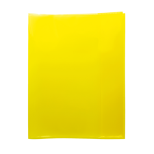 Ein leuchtend gelbes, transparentes Kunststoffblatt.
