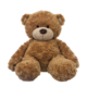 Ein brauner Teddybär mit weichem Fell und einem freundlichen Gesicht, sitzt aufrecht mit ausgestreckten Armen und Beinen.
