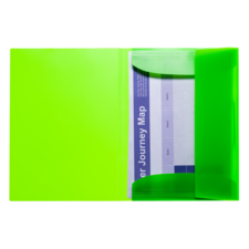 Grüner Ordner mit einem Dokument, das eine "Customer Journey Map" zeigt, teilweise sichtbar.