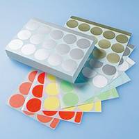 Runde Etiketten für Druckereien in verschiedenen Farben