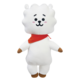 Plüschfigur eines weißen Bären mit einer roten Schärpe, runden Ohren und einem freundlichen Gesichtsausdruck.