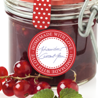 Marmeladenglas mit Beschriftungsetikett