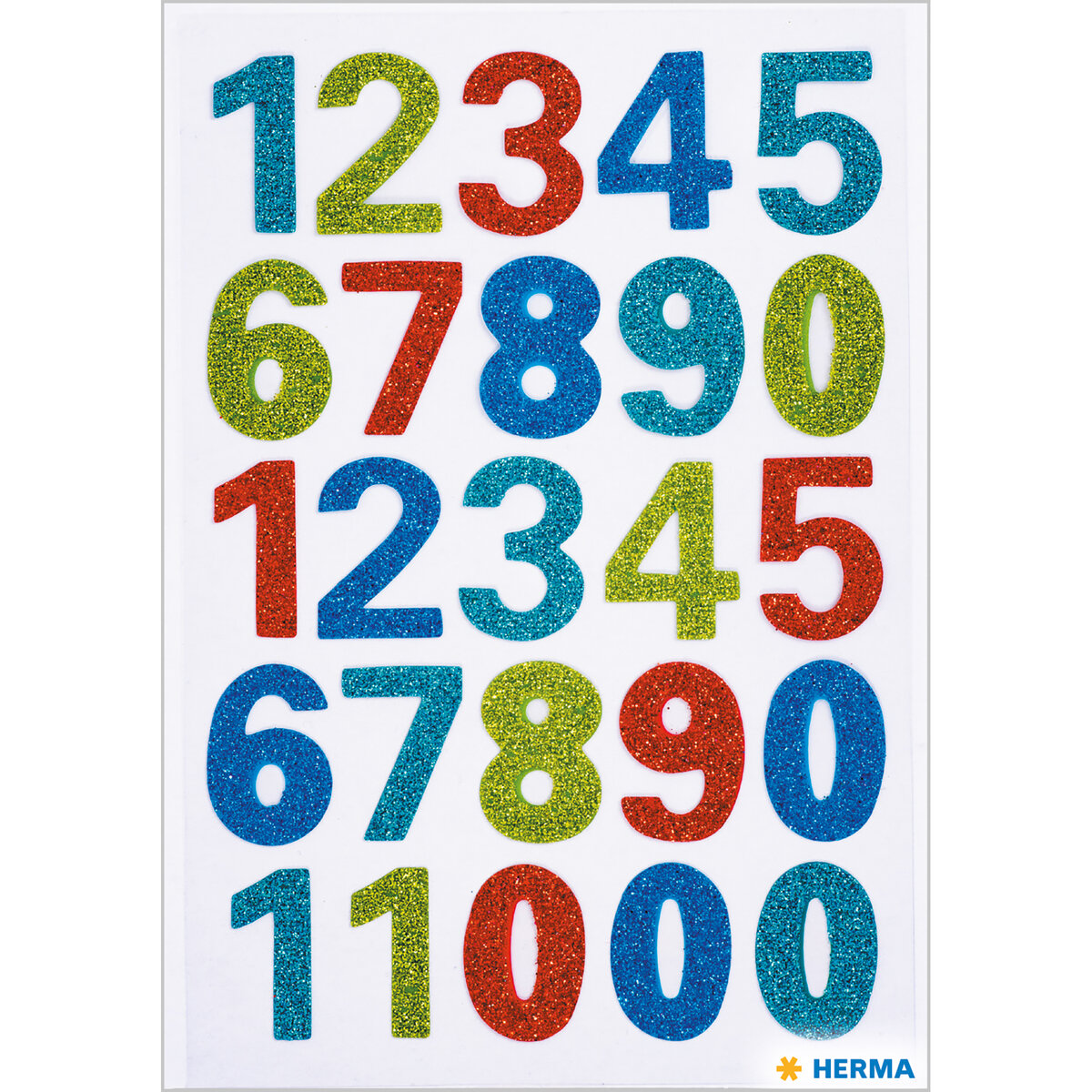 Sticker Zahlen, glittery