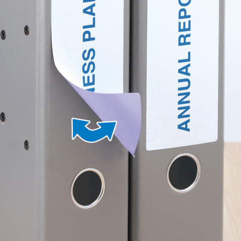 Zwei Aktenordner stehen nebeneinander, einer mit dem Titel "Business Plan" und der andere mit "Annual Report".