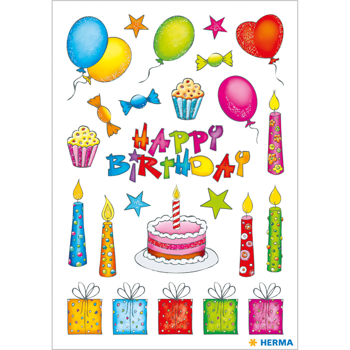 Sticker Geburtstag, beglimmert