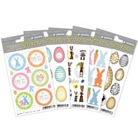 Gruppenbild mit Osterstickern in verschiedenen Motiven