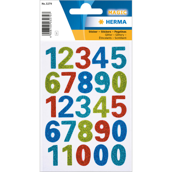 HERMA Zahlen 15 Mm – 0-9, Wetterfest, Schwarz, 1 Blatt (36 Stück) – Für Papier & Kunststoff