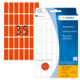 Rote Haftetiketten auf einem Bogen mit der Nummer 35, verpackt in einer transparenten Hülle. Enthält 32 Etiketten.