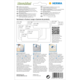 Produktverpackung mit verschiedenen Etikettenformaten und Anwendungshinweisen. Enthält QR-Code und Informationen zur Produktreihe von Herma.