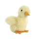 Plüschente mit gelbem Schnabel und Füßen, weichem, cremefarbenem Körper und runden, schwarzen Augen.