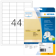 Transparente Etiketten von Herma, Packung mit 100 Stück, inklusive Anleitung zur Nutzung von kostenloser Software.