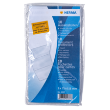 10 Ausweis- und Dokumentenhüllen, transparent, nicht verblassend, geeignet für verschiedene Dokumente, 3-teilig, Größe 71x111 mm.