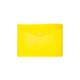 Gelbe Kunststoffmappe mit Druckknopfverschluss, geeignet zur Aufbewahrung von Dokumenten oder Unterlagen.