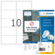 Entfernbare Etiketten mit der Aufschrift "Außer Betrieb" und der Nummer 10, verpackt von HERMA.