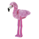 Plüschflamingo mit pinkem Gefieder und langen, rosa Beinen, aufrecht stehend.