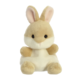 Plüschhase mit beigem und weißem Fell, sitzend mit großen Ohren und einem freundlichen Gesichtsausdruck.