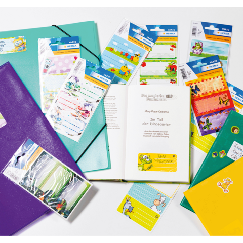 Eine Hand schreibt in ein Notizbuch, während ein offenes Buch und mehrere Karten auf einem Tisch liegen. Ein Blumenarrangement ist ebenfalls sichtbar.