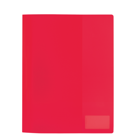 Rotes, glänzendes Heft oder Ordner ohne sichtbare Beschriftung oder Details.