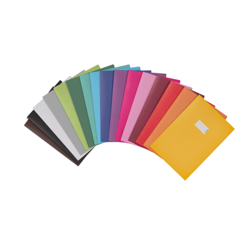 Bunte Ordner in verschiedenen Farben, angeordnet in einem Fächerdesign.