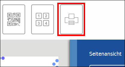 Symbol für Druckoptionen in einer Benutzeroberfläche, um Dokumente auszudrucken oder zu exportieren.